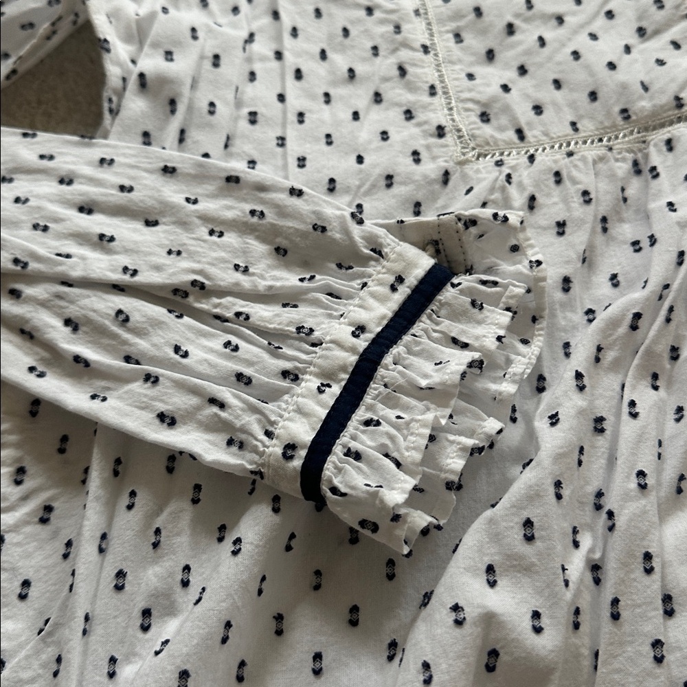 LOFT - White Ruffle Blouse - Picture 3 of 5